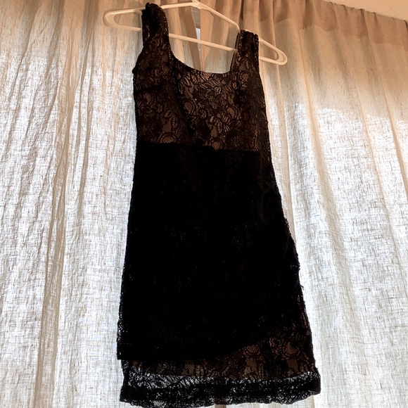 Mystic Dresses & Skirts - Black lace and nude dress